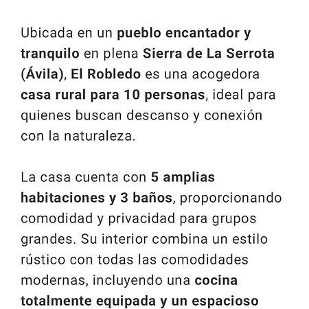 El Robledo Εξοχικό σπίτι *