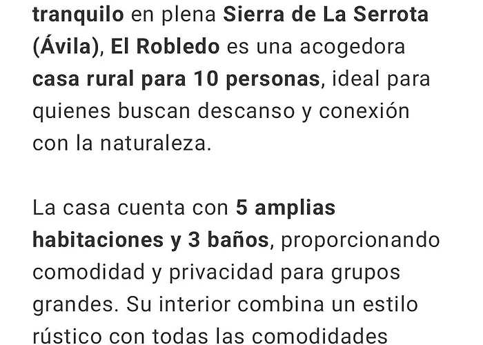 El Robledo Séjour à la campagne *